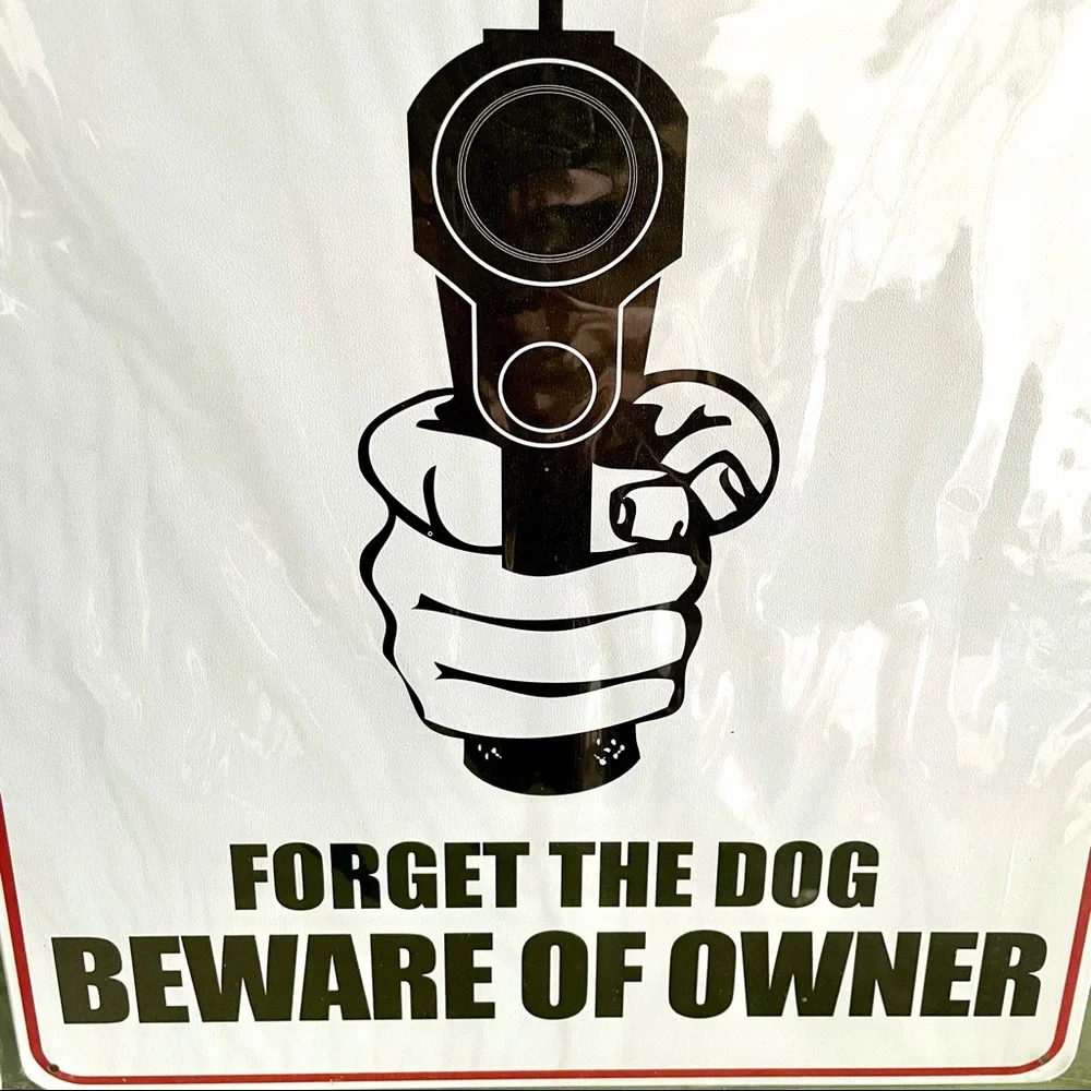 NEW Caution Beware Of Owner Metal Sign